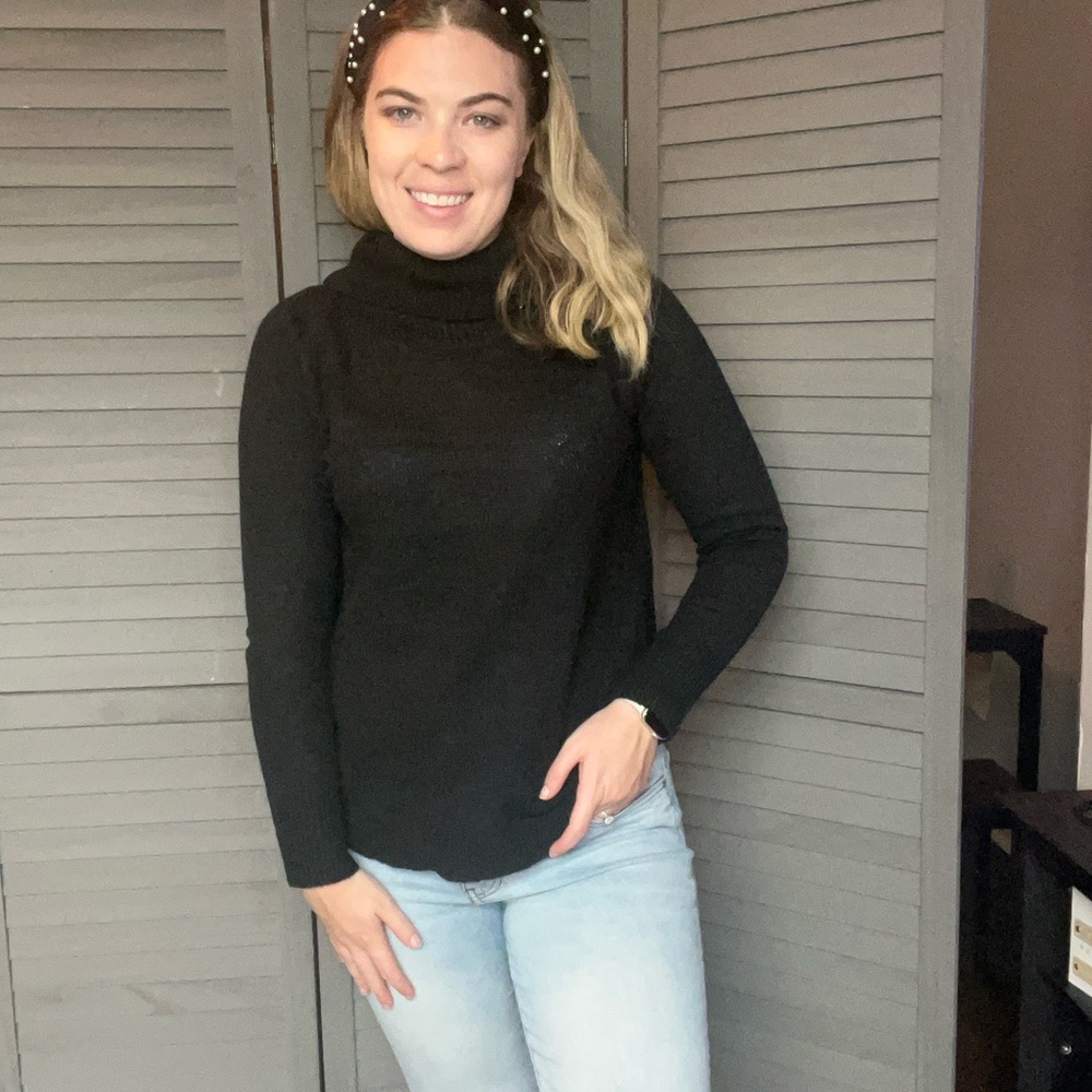 Women's Black Turtleneck Sweater